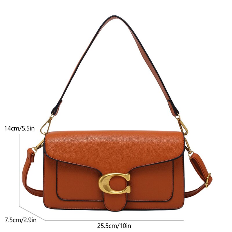Luxury Vegan Leather Handbag with Gold and Brown Details