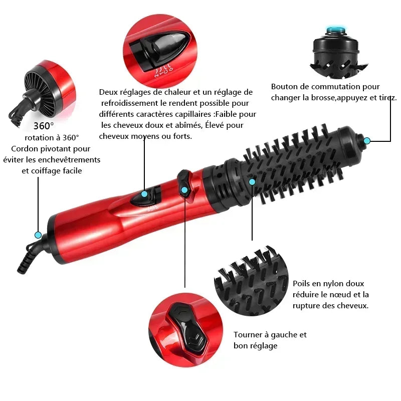 Magic Hair Styler Brush 3 in 1 Hair Dryer Straightener and Curler