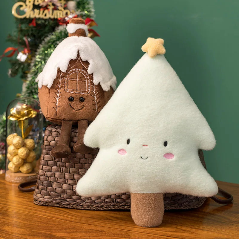 Magical Christmas Gingerbread Plush Toy Soft Fluffy Holiday Cushion