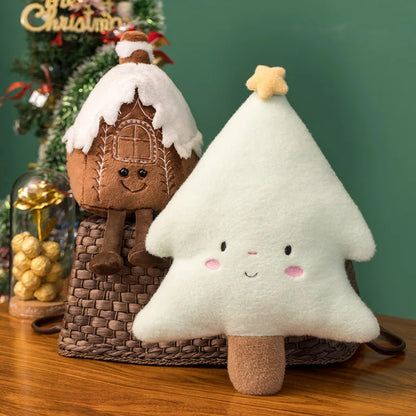 Magical Christmas Gingerbread Plush Toy Soft Fluffy Holiday Cushion