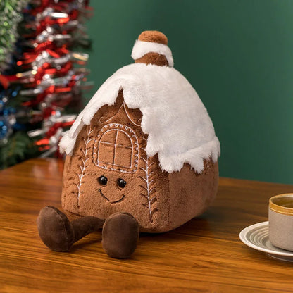 Magical Christmas Gingerbread Plush Toy Soft Fluffy Holiday Cushion