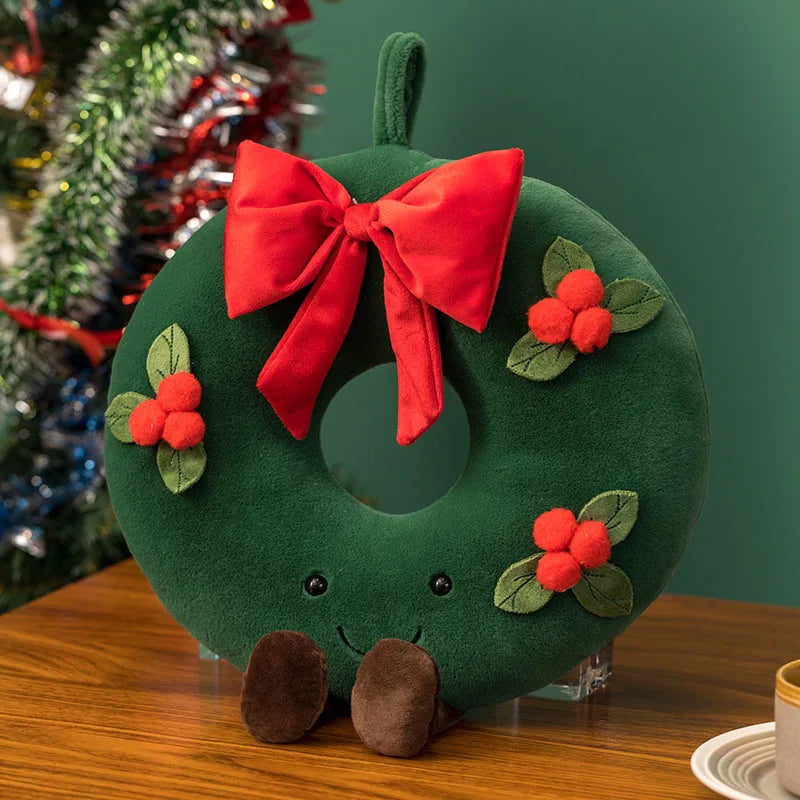 Magical Christmas Gingerbread Plush Toy Soft Fluffy Holiday Cushion