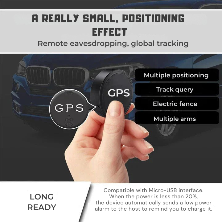 Magnetic GPS Tracker with Real-Time App Tracking and Rechargeable Battery