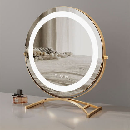 Makeup Mirror with Touch Control, Adjustable LED Lighting and 360° Rotation