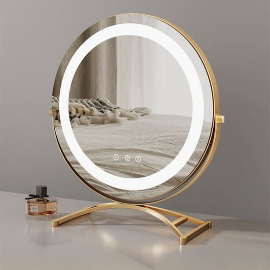 Makeup Mirror with Touch Control, Adjustable LED Lighting and 360° Rotation