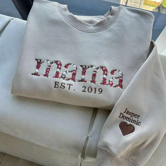 Sudadera con capucha y bolsillo tipo canguro bordada para mamá y abuela