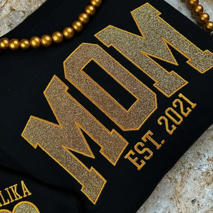 Geborduurde hoodie met capuchon en slogan Mama Mom Wifey