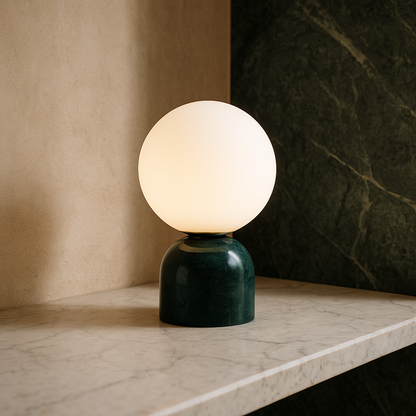 Marnor Marble Table Lamp with Glass Shade Minimalist Ambient Lighting