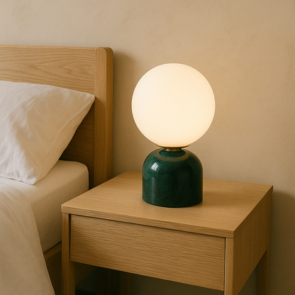 Marnor Marble Table Lamp with Glass Shade Minimalist Ambient Lighting