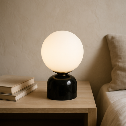 Marnor Marble Table Lamp with Glass Shade Minimalist Ambient Lighting