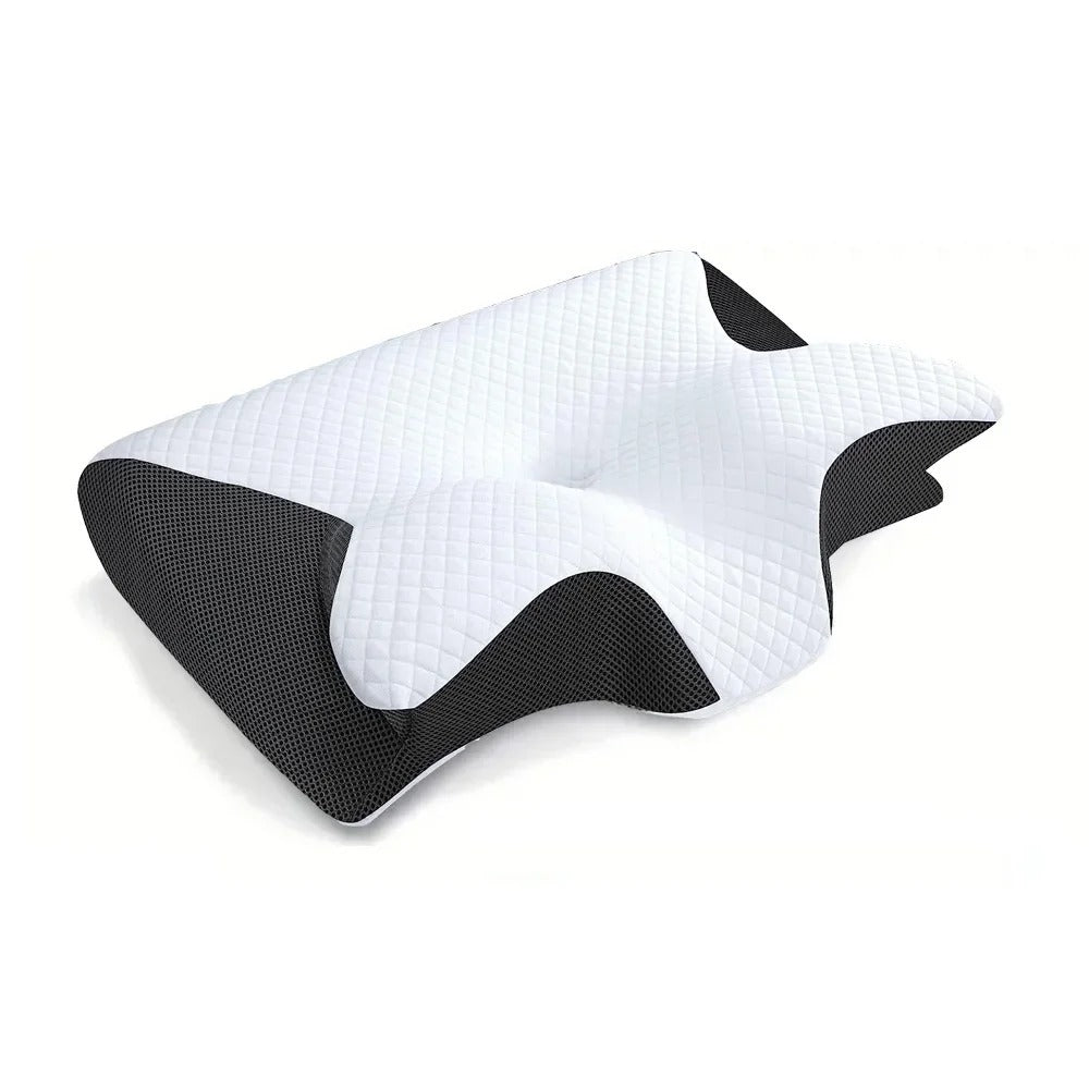 Memory Foam Neck Support Pillow Contour Sleeping Cushion Gray
