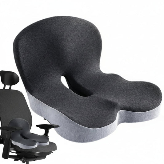 Cojín de asiento de espuma viscoelástica con soporte lumbar para oficina, coche y silla