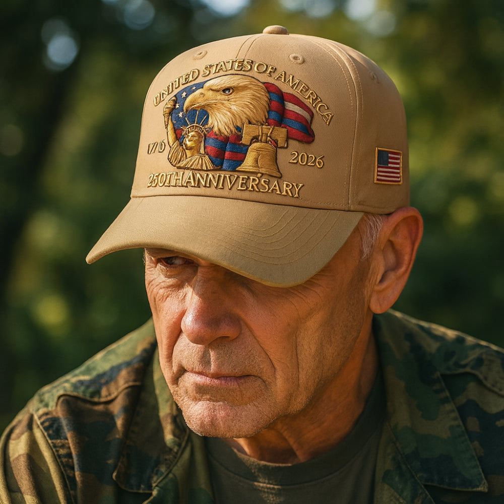 Men’s Eagle Embroidered 250th Anniversary Baseball Cap Adjustable