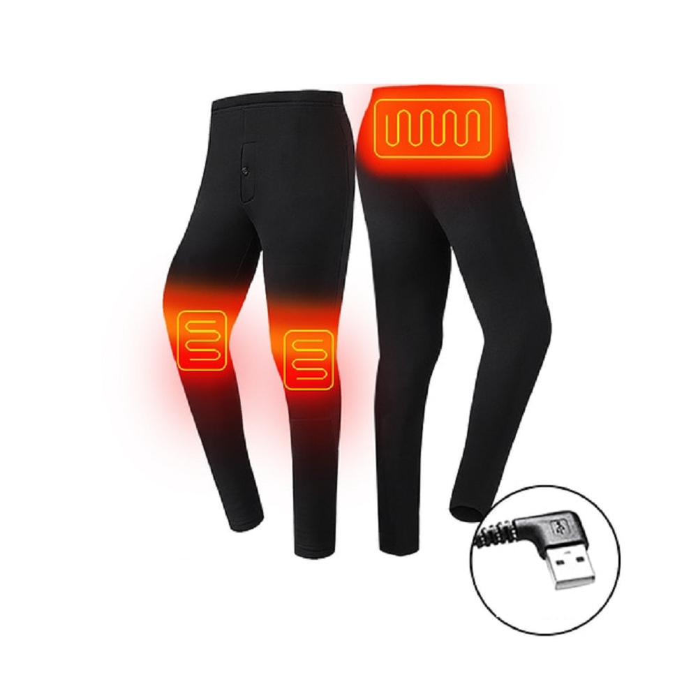 Ropa interior térmica eléctrica larga para hombre, con alimentación USB, costuras planas y diseño base para el invierno
