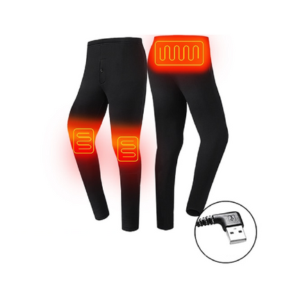 Ropa interior térmica eléctrica larga para hombre, con alimentación USB, costuras planas y diseño base para el invierno