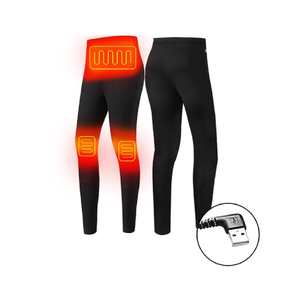 Ropa interior térmica eléctrica larga para hombre, con alimentación USB, costuras planas y diseño base para el invierno