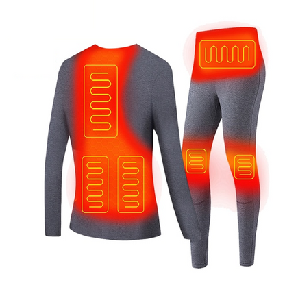 Ropa interior térmica eléctrica larga para hombre, con alimentación USB, costuras planas y diseño base para el invierno