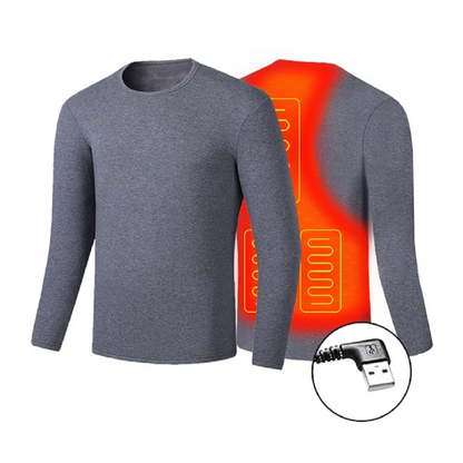 Ropa interior térmica eléctrica larga para hombre, con alimentación USB, costuras planas y diseño base para el invierno