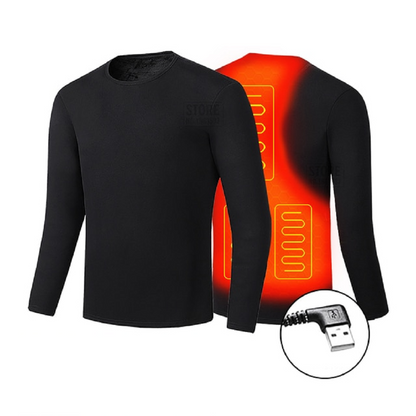 Ropa interior térmica eléctrica larga para hombre, con alimentación USB, costuras planas y diseño base para el invierno