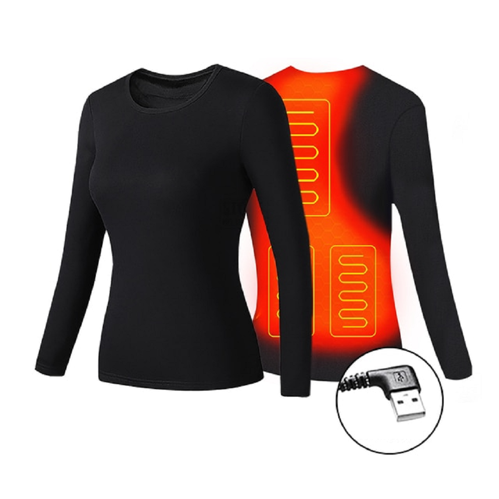 Ropa interior térmica eléctrica larga para hombre, con alimentación USB, costuras planas y diseño base para el invierno