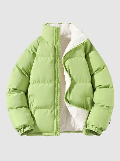 Men's Fleece Lined Puffer Jacket Warm Lightweight Winter Outerwear