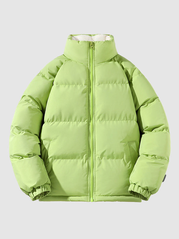 Men's Fleece Lined Puffer Jacket Warm Lightweight Winter Outerwear