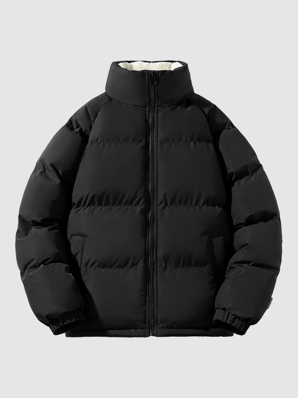 Men's Fleece Lined Puffer Jacket Warm Lightweight Winter Outerwear