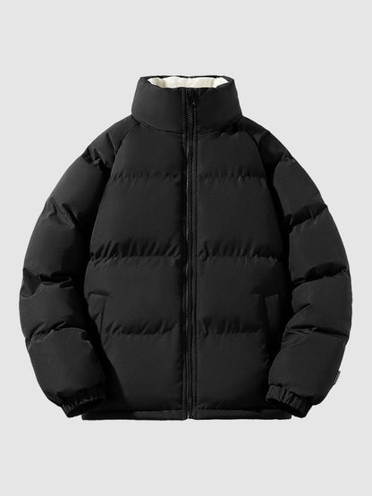 Men's Fleece Lined Puffer Jacket Warm Lightweight Winter Outerwear