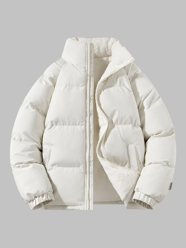 Men's Fleece Lined Puffer Jacket Warm Lightweight Winter Outerwear