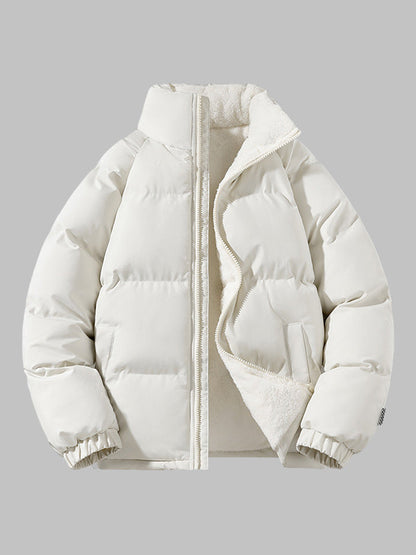 Men's Fleece Lined Puffer Jacket Warm Lightweight Winter Outerwear
