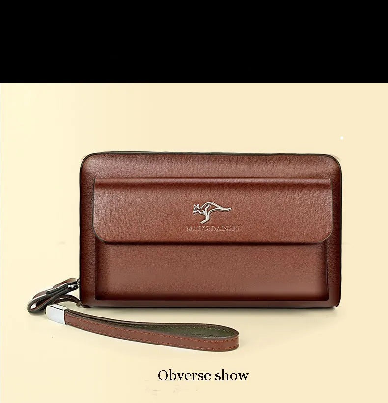 Men’s Leather Clutch Wallet Spacious Organizer Bag