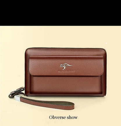 Men’s Leather Clutch Wallet Spacious Organizer Bag