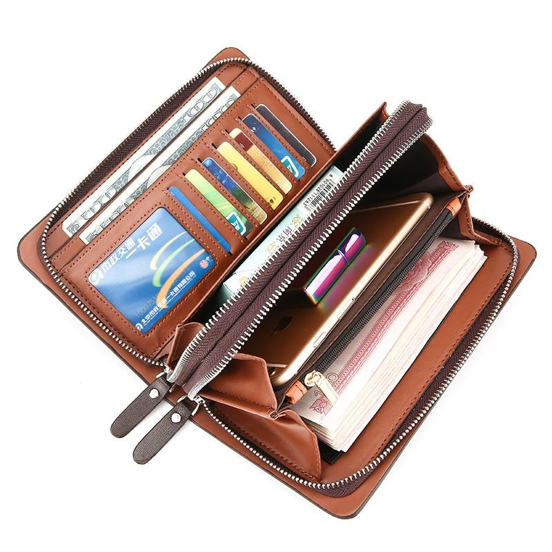 Men’s Leather Clutch Wallet Spacious Organizer Bag