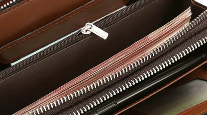 Men’s Leather Clutch Wallet Spacious Organizer Bag
