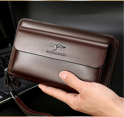 Men’s Leather Clutch Wallet Spacious Organizer Bag