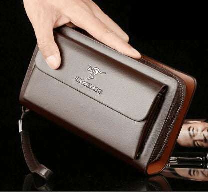 Men’s Leather Clutch Wallet Spacious Organizer Bag