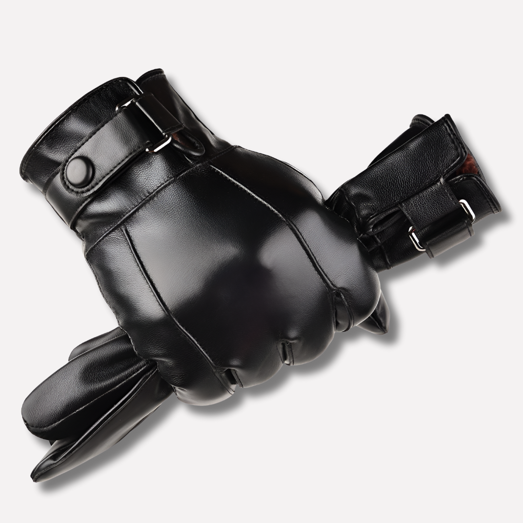 Men's Leather Winter Gloves with Insulated Lining