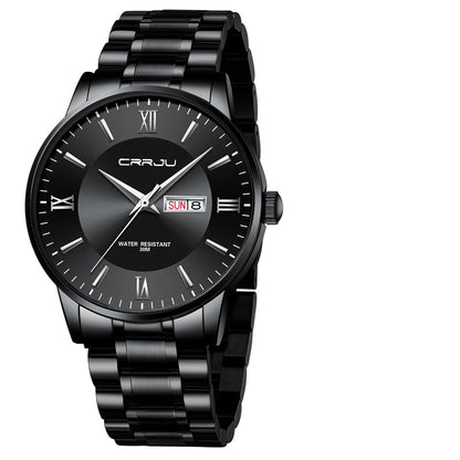 Men’s Luxury Waterproof Chronograph Watch with Stainless Steel Strap
