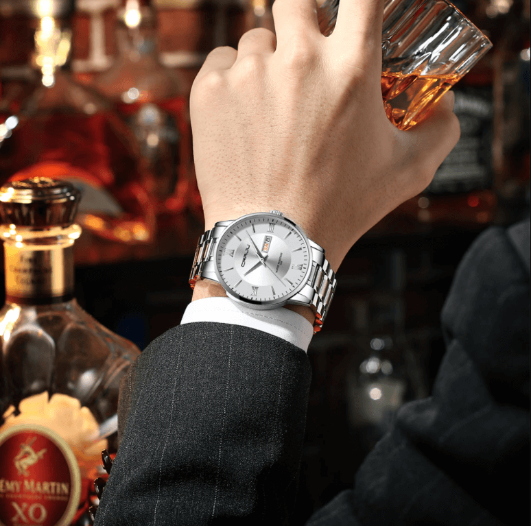 Men’s Luxury Waterproof Chronograph Watch with Stainless Steel Strap