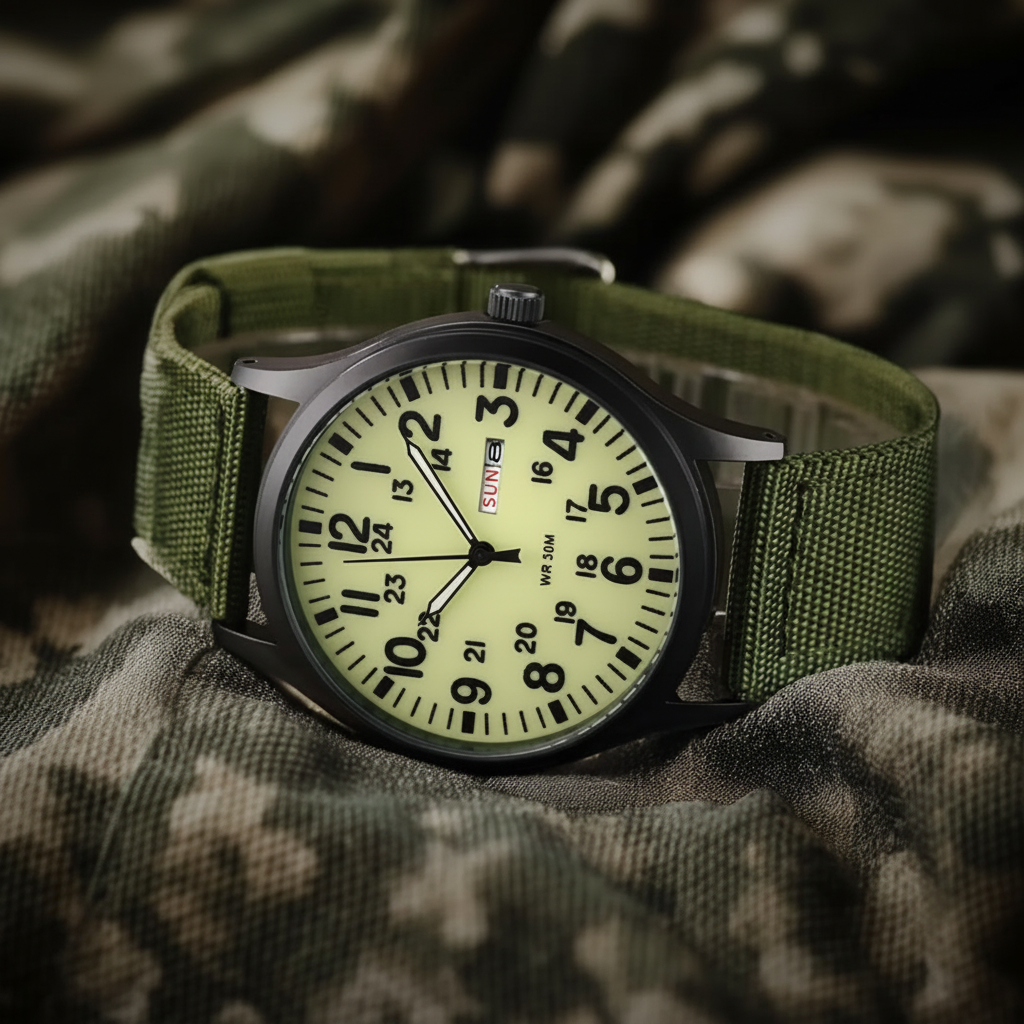 Men's Outdoor Watch with Water-Resistant Stainless Steel Case