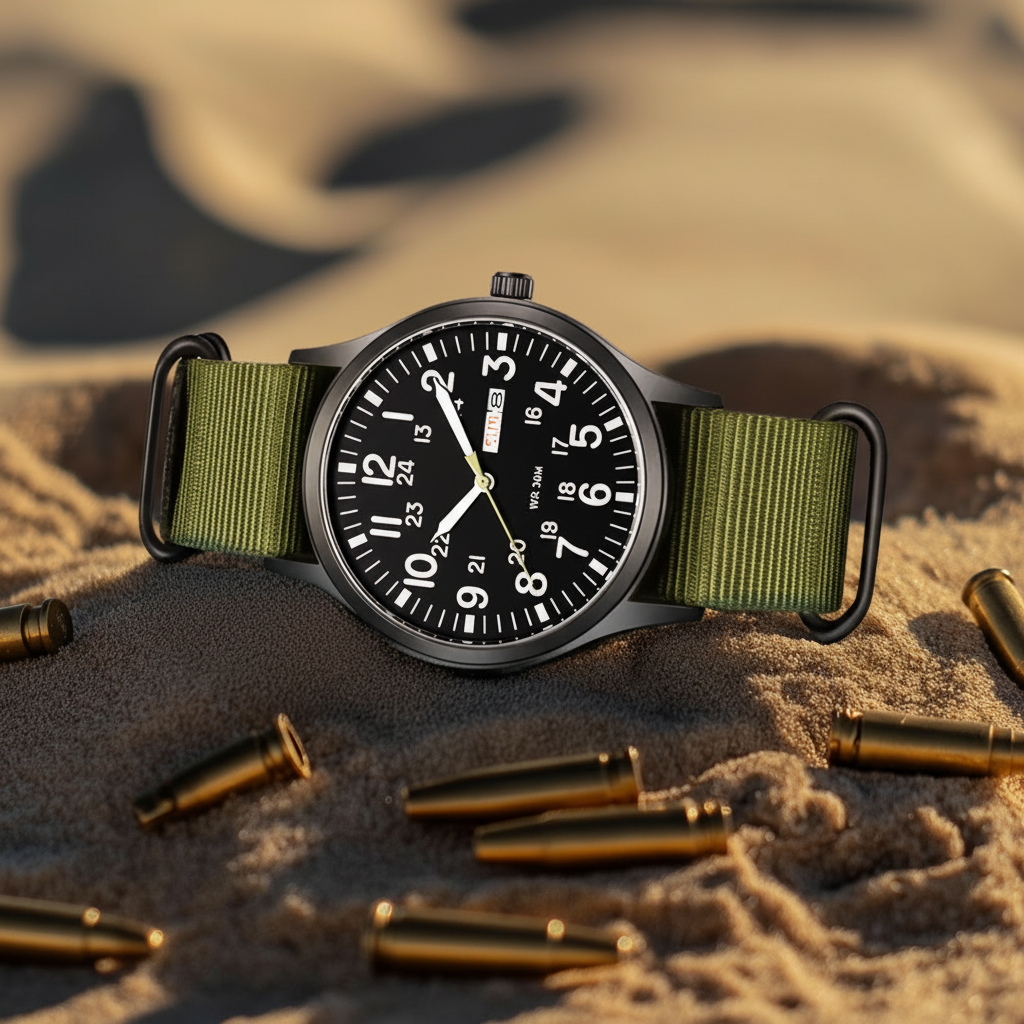 Men's Outdoor Watch with Water-Resistant Stainless Steel Case
