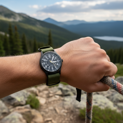 Men's Outdoor Watch with Water-Resistant Stainless Steel Case