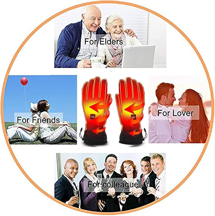 Men’s Rechargeable Heated Gloves Three Heat Levels Winter Outdoor Handwear