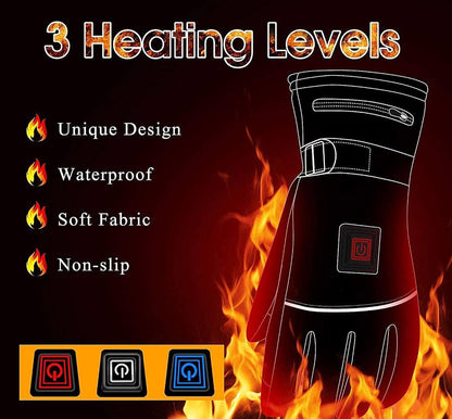 Men’s Rechargeable Heated Gloves Three Heat Levels Winter Outdoor Handwear