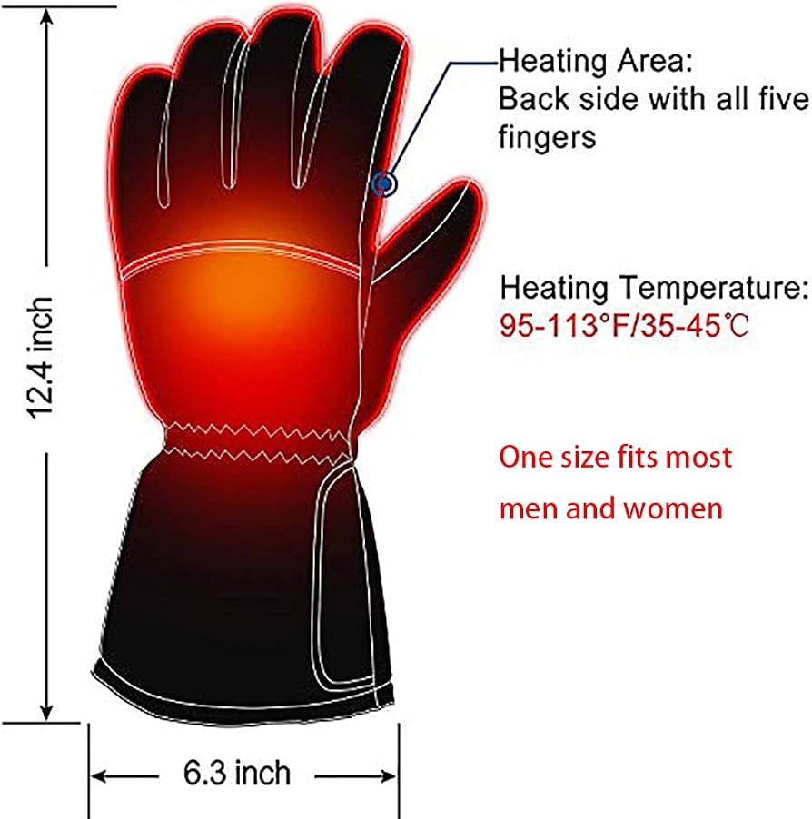 Men’s Rechargeable Heated Gloves Three Heat Levels Winter Outdoor Handwear