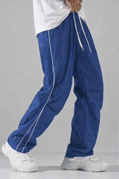 Men's Relaxed Straight-Leg Track Pants with Drawstring Waist