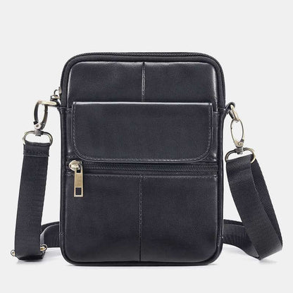 Men’s Small Genuine Leather Shoulder Bag Compact Crossbody