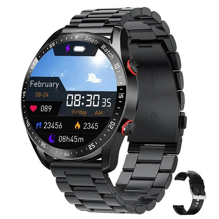 Men's Smart Watch with Heart Rate Blood Pressure and SpO2 Tracking