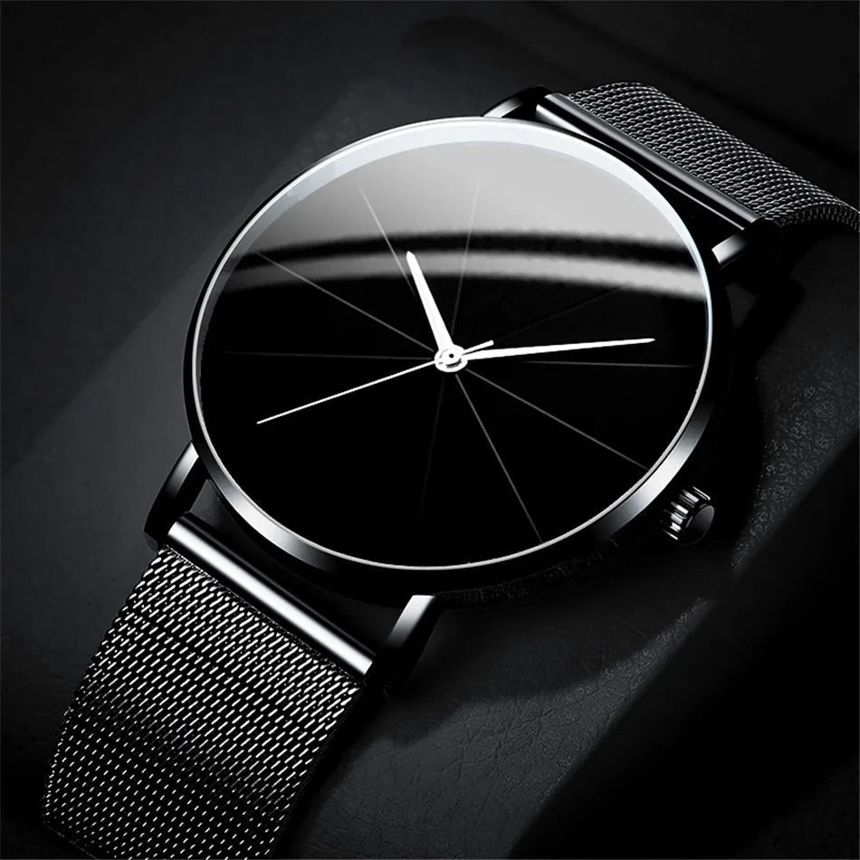 Men's Stainless Steel Watch with Bold Dial Details