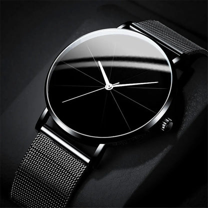 Men's Stainless Steel Watch with Bold Dial Details